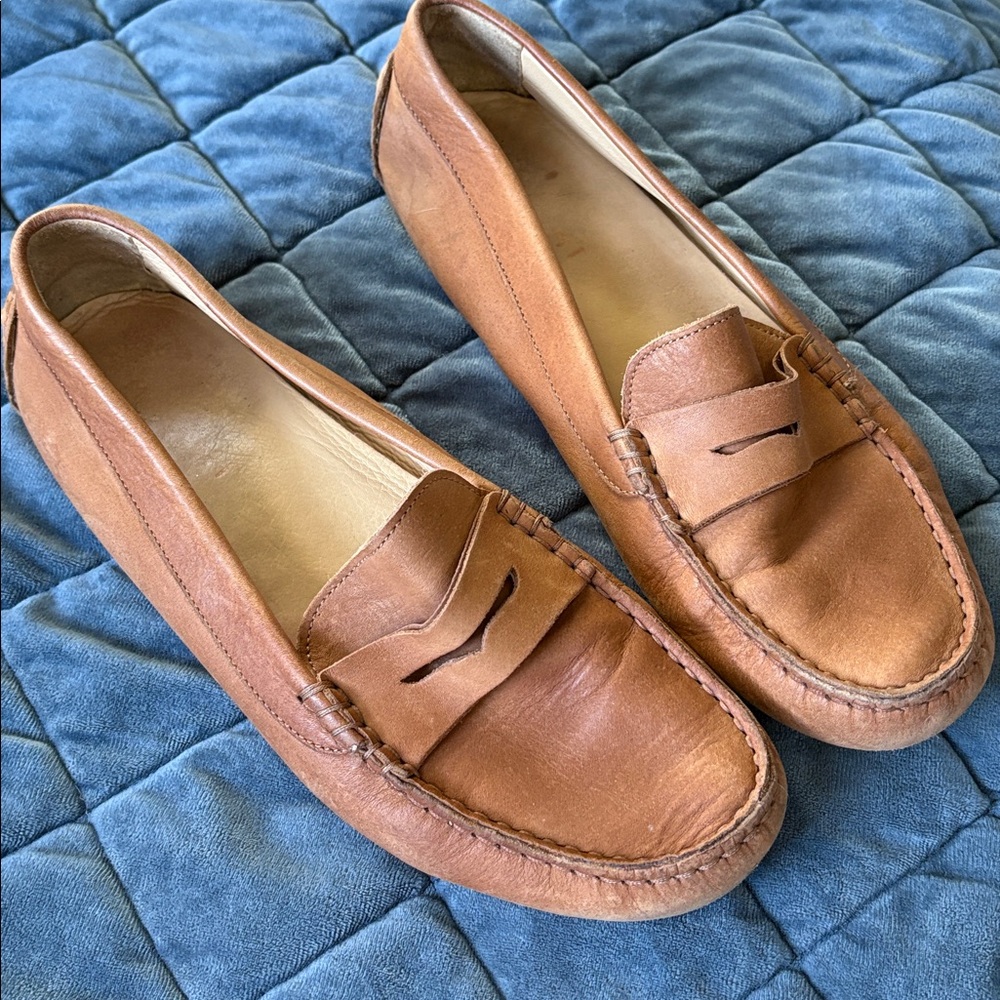 M. Gemi driving shoes brown waxed leather, size 40